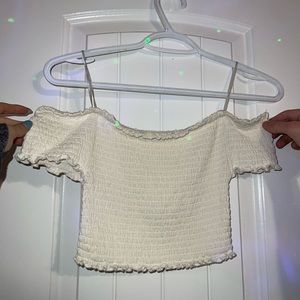 Off white off the shoulder crop top from Love Tree